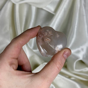 Flower Agate Heart Carving A