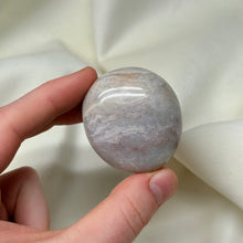 Load image into Gallery viewer, Pastel Sea Jasper Palmstone with Pink Band
