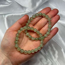 Load image into Gallery viewer, Prehnite Stretch Bracelet 6.5” wrist
