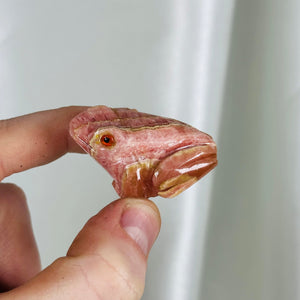 Rhodochrosite Frog Carving B