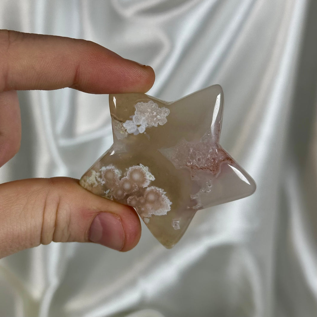 Flower Agate Star Carving D (imperfect)
