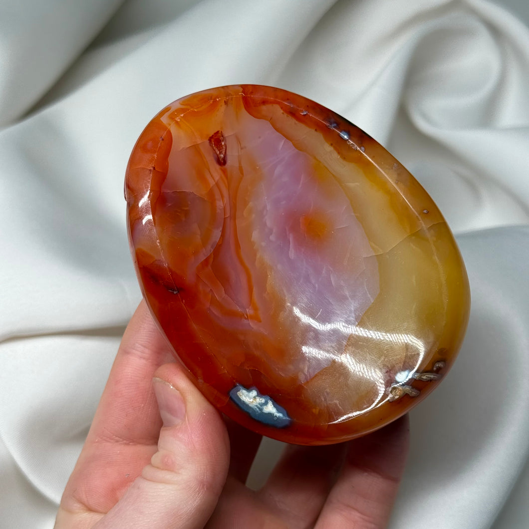 Carnelian with Orca Agate Bowl Carving