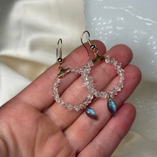Load image into Gallery viewer, Gold-Fill Quartz and Labradorite Beaded Earrings
