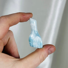 Load image into Gallery viewer, Super Chatoyant Larimar Broom Carving (self-standing)
