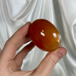 Orange and White Carnelian Palmstone