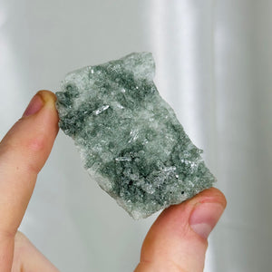 Small Himalayan Quartz Plate with Glassy Points and Chlorite + Anatase