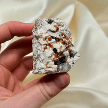 Load image into Gallery viewer, Self Standing Spessartine Garnet on Smoky Quartz
