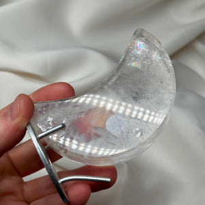 Clear Quartz Moon Carving on Stand B (236g)