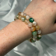 Load image into Gallery viewer, Enhanced Flower Agate Stretch Bracelet 7.5” wrist
