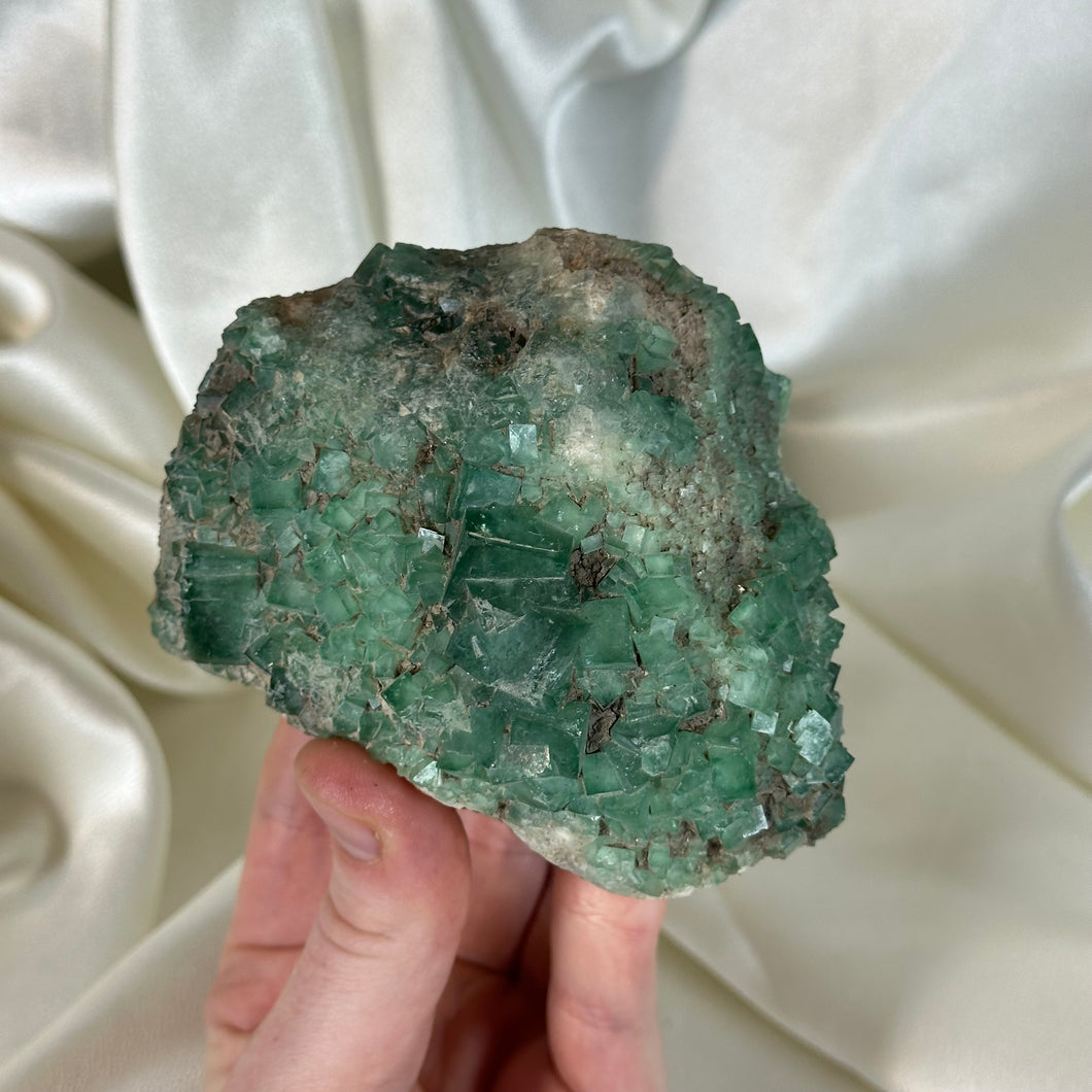 XL Green Cubic Fluorite Cluster