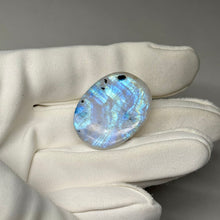 Load image into Gallery viewer, Rainbow Moonstone Cabochon with Tourmaline 56.7ct
