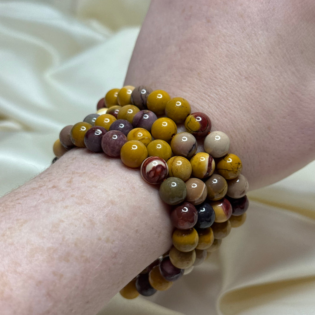 Mookaite Jasper Stretch Bracelets size 6.5
