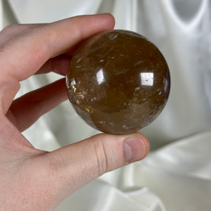 Rainbow-Filled Honey Citrine Sphere