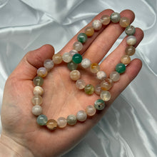 Load image into Gallery viewer, Enhanced Flower Agate Stretch Bracelet 7.5” wrist
