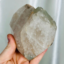 Load image into Gallery viewer, XL Lithium x Chlorite Quartz Partially Polished “Heart” Cluster (1lb 1.5oz)
