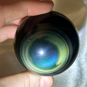 Space Vibes Rainbow Obsidian Sphere