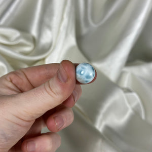 Vibrant and Chatoyant Larimar Sphere