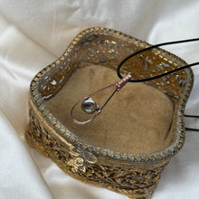 Load image into Gallery viewer, Black Mother of Pearl Cat Fidget Pendant in Rose Gold Fill
