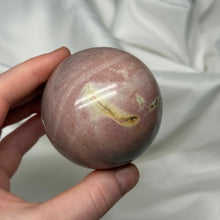Load image into Gallery viewer, Strawberry Banana Polychrome Jasper Sphere
