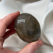 Load image into Gallery viewer, Smoky Blue Rose Quartz Palmstone
