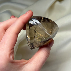 Faceted Citrine Fancy Cut Carving with Rainbows