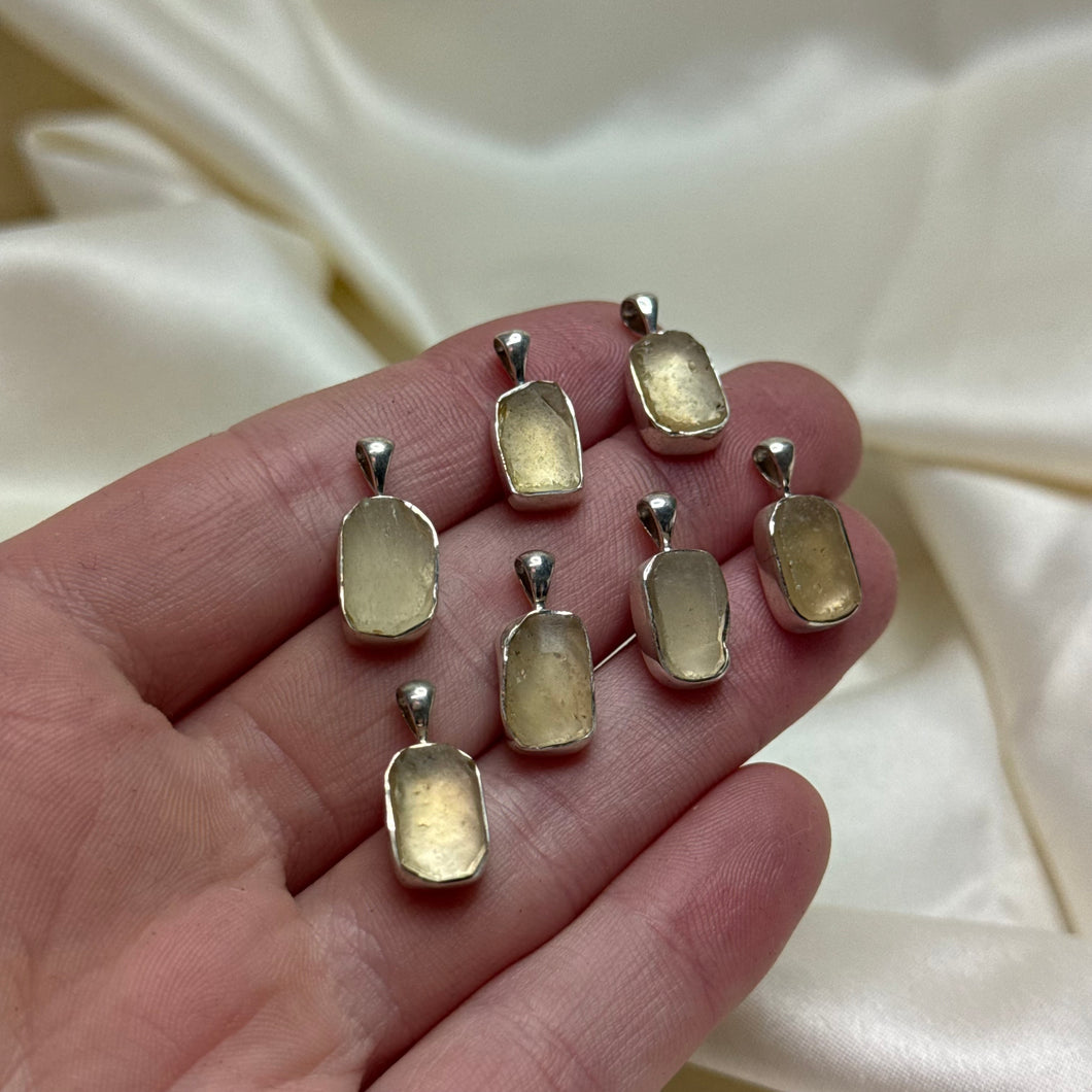 Sterling Silver Libyan Desert Glass Pendants