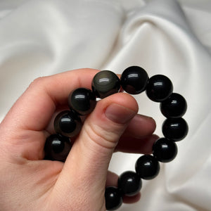 Rainbow Obsidian Chunky Stretch Bracelet 8”