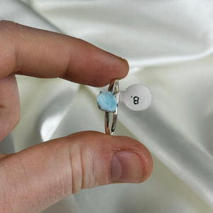 Size 8 Sterling Silver Larimar Ring