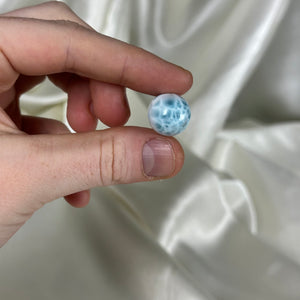 Vibrant and Chatoyant Larimar Sphere