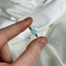 Load image into Gallery viewer, Size 8 Sterling Silver Larimar Ring B
