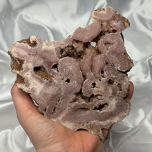 Load image into Gallery viewer, XL Pink Amethyst / Hematite in Quartz Slab on Stand
