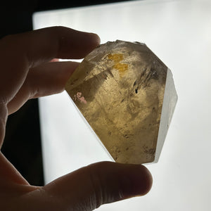 Partially Polished Elestial Citrine Freeform on Stand