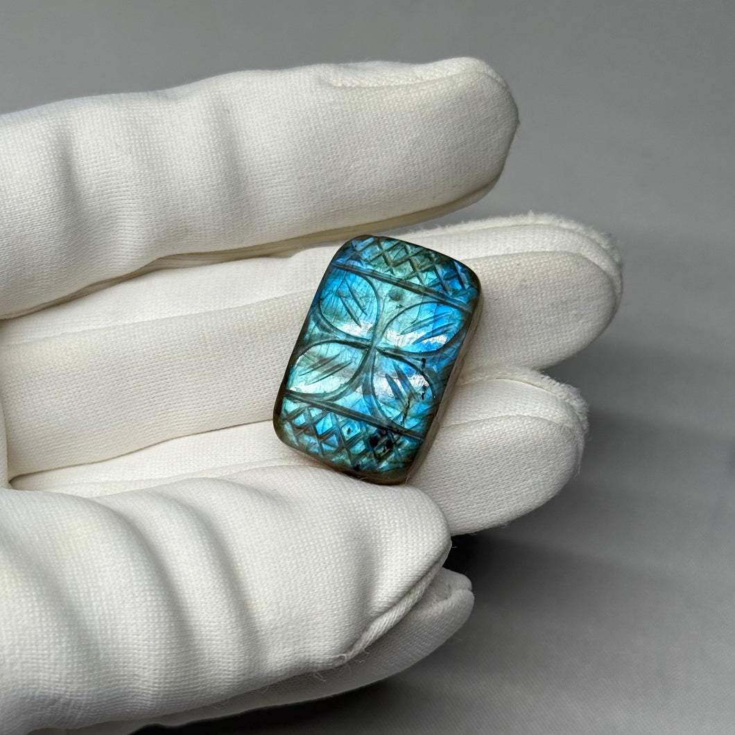 Carved Labradorite Cabochon 34.9ct