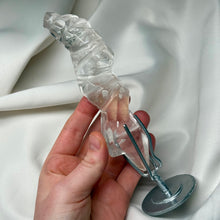 Load image into Gallery viewer, Rare! Clear Quartz Sculpture Carving on Stand by Walter Lopes 2
