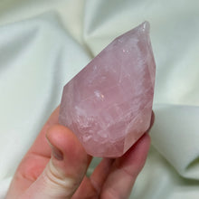 Load image into Gallery viewer, Rose Quartz Faceted Flame Carving A
