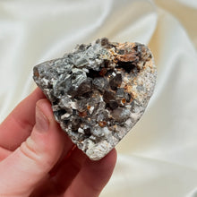 Load image into Gallery viewer, Spessartine Garnet on Smoky Quartz

