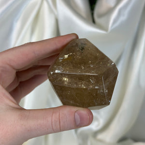 Partially Polished Elestial Citrine Freeform on Stand