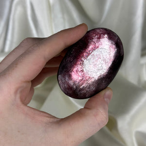 Rainbow-Filled Gem Lepidolite Palmstone