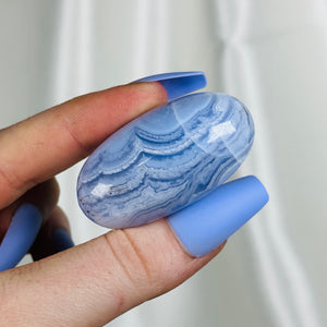 Blue Lace Agate Shiva Shape Carving