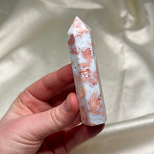 Load image into Gallery viewer, Cotton Candy Agate Tower (Brecciated Pink Jasper in Milky Chalcedony)
