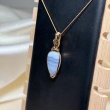 Load image into Gallery viewer, “Peace” Gold Filled Blue Lace Agate Necklace

