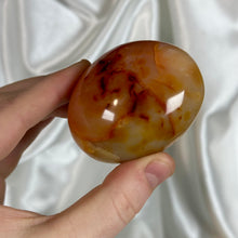 Load image into Gallery viewer, Carnelian Palmstone with Red Dendrites
