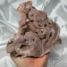 Load image into Gallery viewer, XL Pink Amethyst / Hematite in Quartz Slab on Stand
