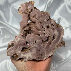 XL Pink Amethyst / Hematite in Quartz Slab on Stand