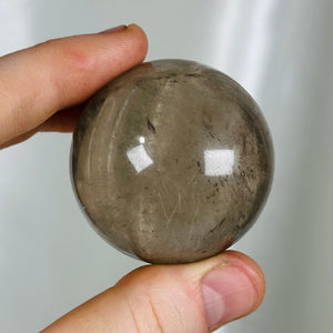 Rutilated Smoky Quartz Sphere