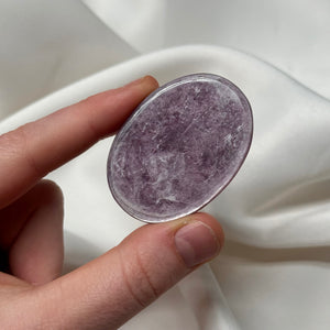Gem Lepidolite Palmstone A