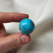 Load image into Gallery viewer, RARE! Persian Turquoise Sphere with Pyrite Flecks

