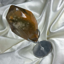 Load image into Gallery viewer, XL “Outer Space” Amphibole in Quartz Freeform on Stand
