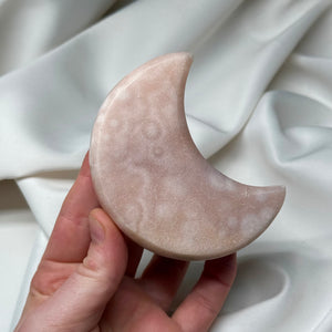 Pink Amethyst Moon Carving