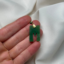 Load image into Gallery viewer, Genuine Nephrite Jade “M” Pendant
